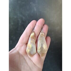 Abalone Shell Dangling Pierced Earrings Vintage, READ Description